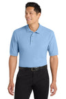 Port Authority K500 Silk Touch Polo – 65/35 Poly Cotton Pique Knit Light Blue XS Polos/Knits