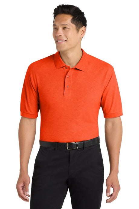 Port Authority K500 Silk Touch Polo – 65/35 Poly Cotton Pique Knit Orange XS Polos/Knits
