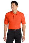 Port Authority K500 Silk Touch Polo – 65/35 Poly Cotton Pique Knit Orange XS Polos/Knits