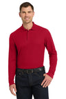 Port Authority ® Long Sleeve Core Classic Pique Polo. K100LS - Port Authority K100LS Rich Red XS Polos/Knits