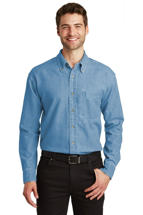 Port Authority ® Long Sleeve Denim Shirt. S600 - Port Authority S600 Faded Denim XS Woven Shirts