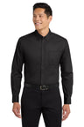 Port Authority ® Long Sleeve Easy Care Shirt S608 - Port Authority S608 Black/ Light Stone XS Woven Shirts
