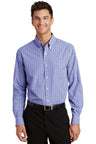 Port Authority ® Long Sleeve Gingham Easy Care Shirt. S654 - Port Authority S654 Blue/ Purple XS Woven Shirts