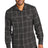 Port Authority ® Long Sleeve Ombre Plaid Shirt W672 - Port Authority W672 Deep Black XS Woven Shirts