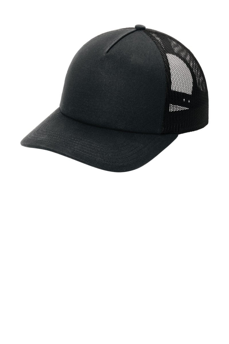 Port Authority ® Low - Profile Snapback 5 - Panel Trucker Cap C115LP - Port Authority C115LP Black/ Black OSFA Hats