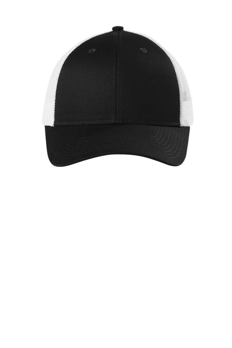 Port Authority ® Low - Profile Snapback Trucker Cap. C112LP - Port Authority C112LP Black/ White OSFA Hats