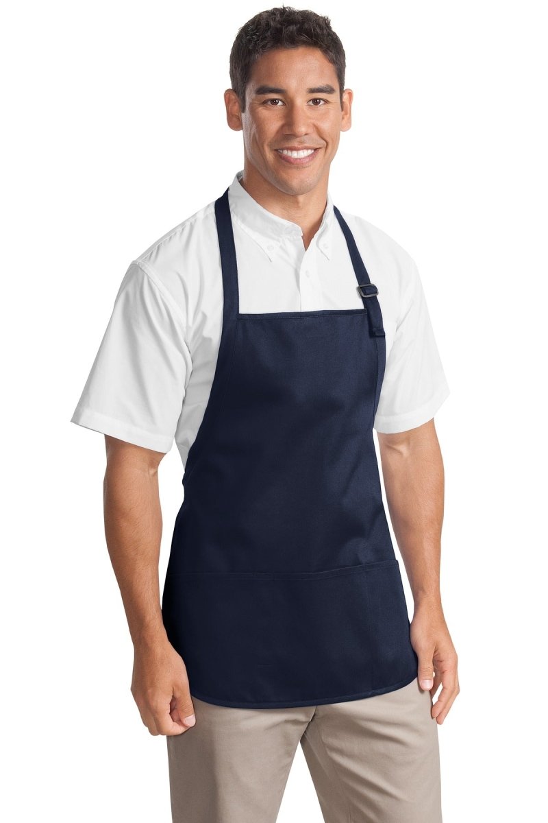 Port Authority ® Medium - Length Apron with Pouch Pockets. A510 - Port Authority A510 Navy OSFA Aprons