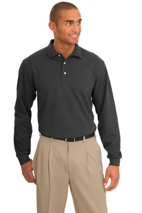 Port Authority ® Rapid Dry™ Long Sleeve Polo. K455LS - Port Authority K455LS Charcoal XS Polos/Knits