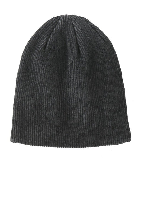 Port Authority ® Rib Knit Slouch Beanie. C935 - Port Authority C935 Black/ Iron Grey OSFA Beanies