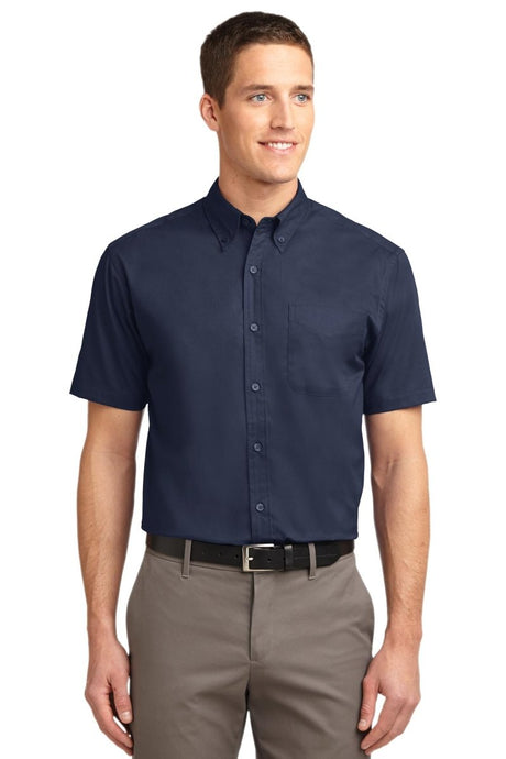 Port Authority S508 Short Sleeve Easy Care Shirt – Wholesale Woven Dress Shirts Navy/ Light Stone XS Woven Shirts