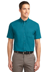 Port Authority S508 Short Sleeve Easy Care Shirt – Wholesale Woven Dress Shirts Teal Green XS Woven Shirts