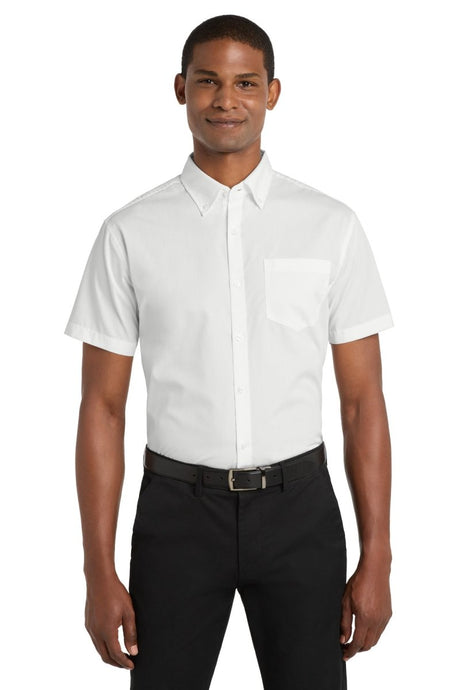 Port Authority ® Short Sleeve Carefree Poplin Shirt. W101 - Port Authority W101 White XS Woven Shirts