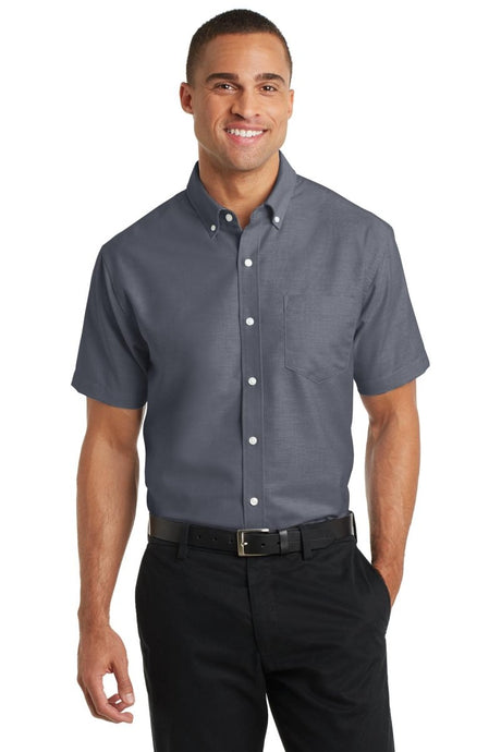 Port Authority ® Short Sleeve SuperPro ™ Oxford Shirt. S659 - Port Authority S659 Black XS Woven Shirts