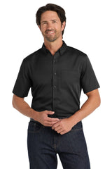 Port Authority ® Short Sleeve SuperPro React ™ Twill Shirt. W809 - Port Authority W809 Deep Black XS Woven Shirts
