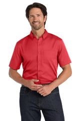 Port Authority ® Short Sleeve SuperPro React ™ Twill Shirt. W809 - Port Authority W809 Rich Red XS Woven Shirts