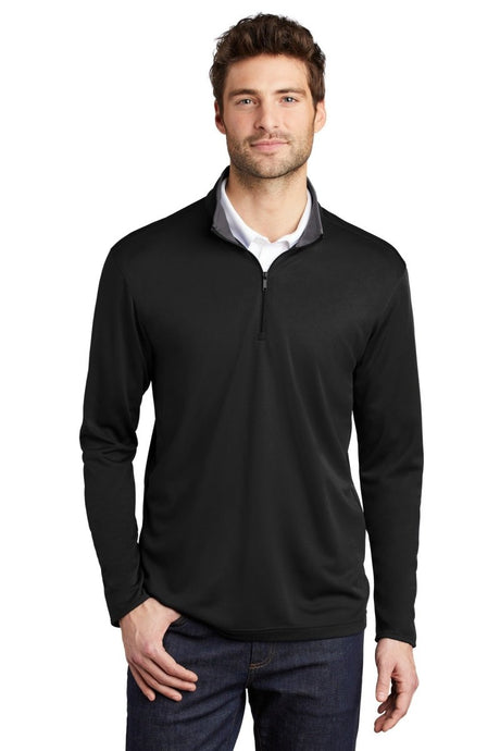 Port Authority ® Silk Touch ™ Performance 1/4 - Zip K584 - Port Authority K584 Black/ Steel Grey XS Sweatshirts/Fleece