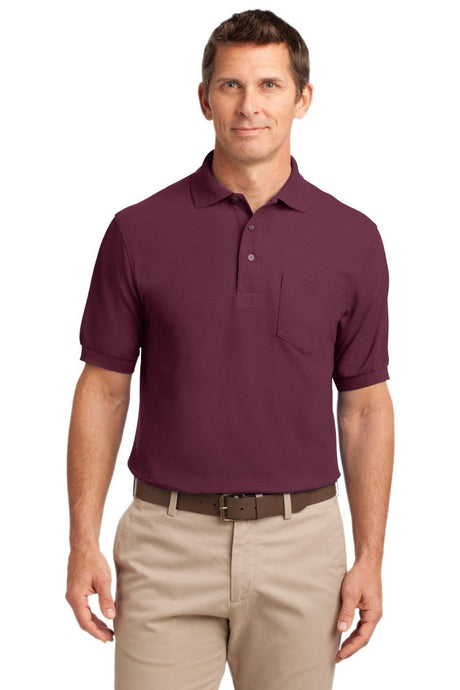 Port Authority ® Silk Touch™ Polo with Pocket. K500P - Port Authority K500P Burgundy XS Polos/Knits
