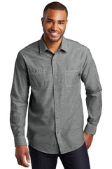Port Authority ® Slub Chambray Shirt. W380 - Port Authority W380 Grey XS Woven Shirts