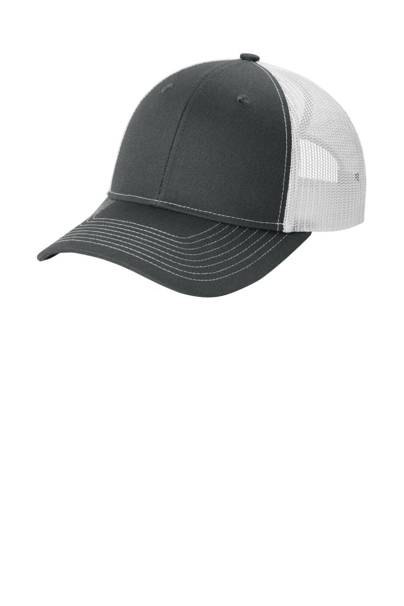 Port Authority ® Snapback Ponytail Trucker Cap LC401 - Port Authority LC401 Grey Steel/ White OSFA Hats
