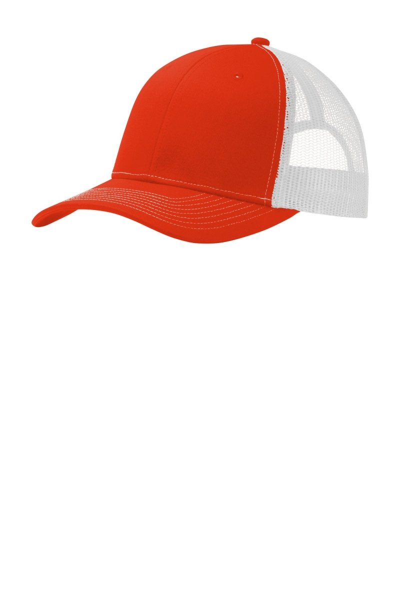 Port Authority ® Snapback Trucker Cap. C402 - Port Authority C402 Orange/ White OSFA Hats