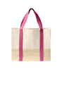 Port Authority ® Straw Market Tote BG450 - Port Authority BG450 Awareness Pink OSFA Bags & Totes