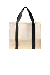 Port Authority ® Straw Market Tote BG450 - Port Authority BG450 Deep Black OSFA Bags & Totes