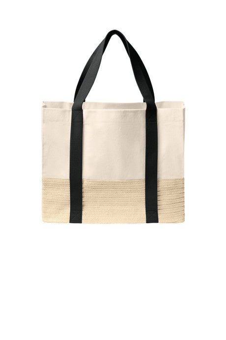 Port Authority ® Straw Market Tote BG450 - Port Authority BG450 Deep Black OSFA Bags & Totes