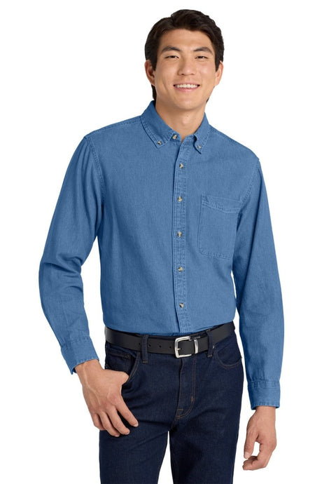 Port Authority ® Tall Long Sleeve Denim Shirt. TLS600 - Port Authority TLS600 Faded Blue LT Tall