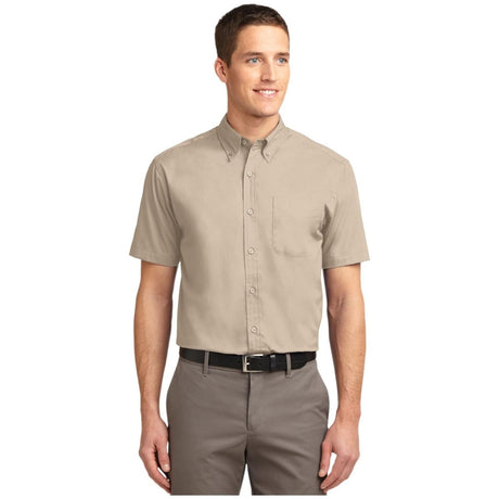Port Authority ® Tall Short Sleeve Easy Care Shirt. TLS508 White/ Light Stone LT Tall