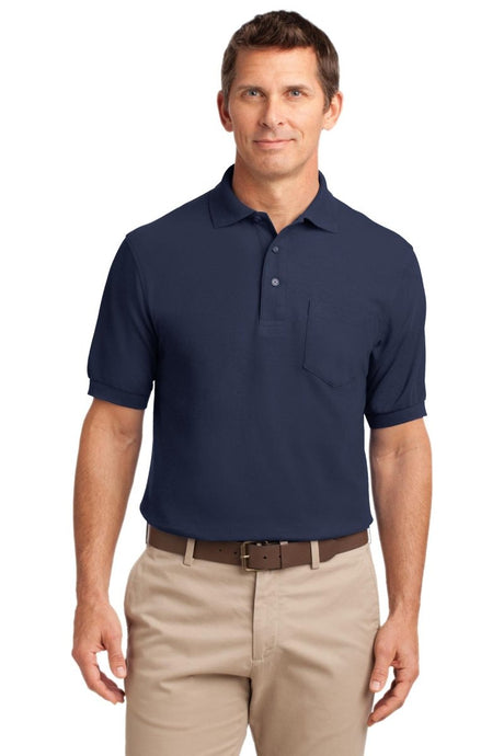 Port Authority TLK500P Tall Silk Touch Polo with Pocket Navy LT Polos/Knits