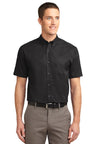 Port Authority TLS508 Tall Short Sleeve Easy Care Shirt Black/ Light Stone LT Tall