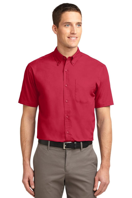 Port Authority TLS508 Tall Short Sleeve Easy Care Shirt Red/ Light Stone LT Tall