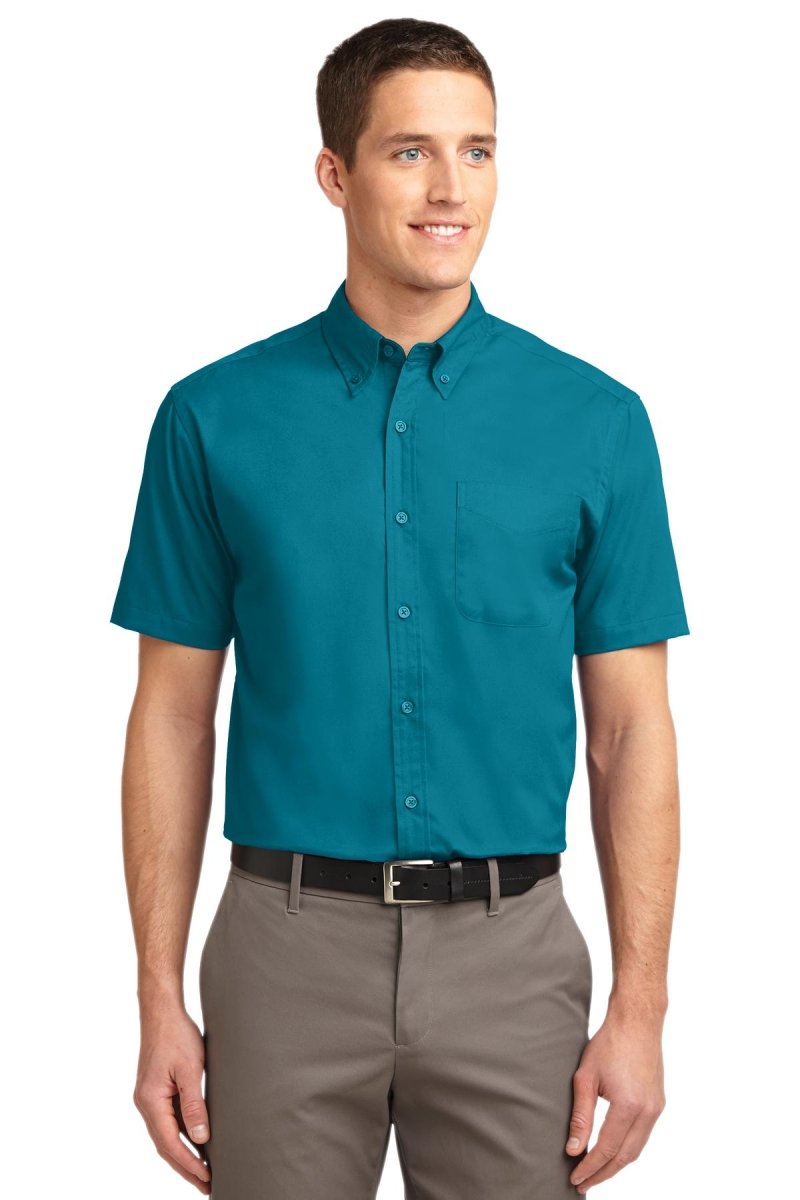 Port Authority TLS508 Tall Short Sleeve Easy Care Shirt Teal Green LT Tall
