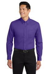 Port Authority TLS608 Tall Long Sleeve Easy Care Shirt – Wholesale Dress Shirt Purple/ Light Stone LT Tall