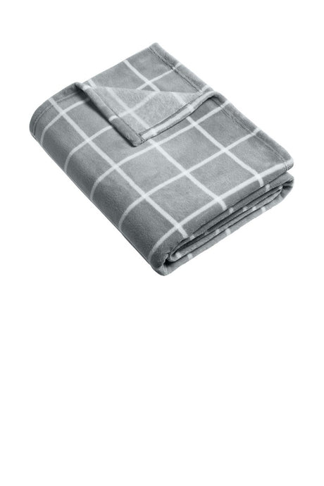 Port Authority ® Ultra Plush Blanket. BP31 - Port Authority BP31 Gusty Grey/ Marshmallow Check OSFA Accessories