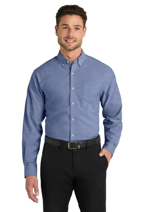 Port Authority ® Untucked Fit SuperPro ™ Oxford S651 - Port Authority S651 Navy XS Woven Shirts