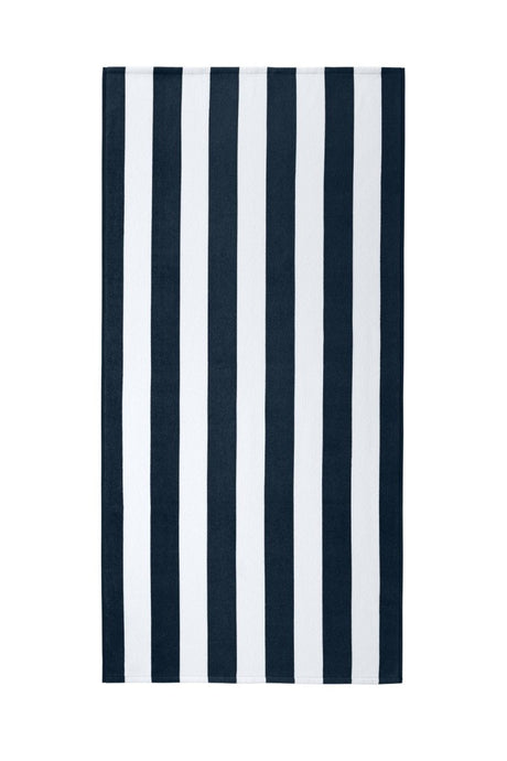 Port Authority ® Value Cabana Stripe Beach Towel PT45 - Port Authority PT45 Navy OSFA Classic Towels