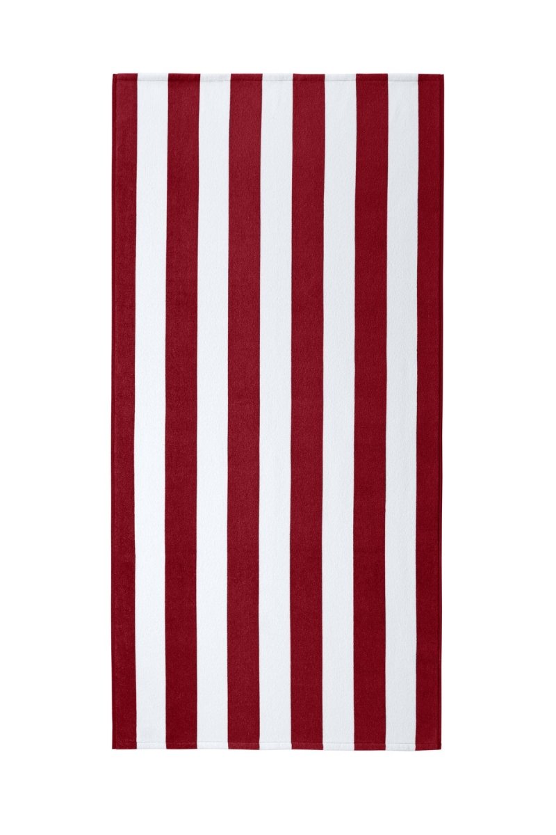 Port Authority ® Value Cabana Stripe Beach Towel PT45 - Port Authority PT45 Red OSFA Classic Towels