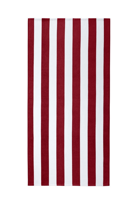 Port Authority ® Value Cabana Stripe Beach Towel PT45 - Port Authority PT45 Red OSFA Classic Towels