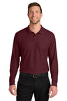 Port Authority ® Wearever Signature Pique Long Sleeve Polo K200LS - Port Authority K200LS Burgundy XS Polos/Knits