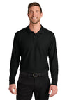 Port Authority ® Wearever Signature Pique Long Sleeve Polo K200LS - Port Authority K200LS Deep Black XS Polos/Knits