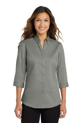 Port Authority ® Women's 3/4 - Sleeve SuperPro ™ Twill Shirt. L665 - Port Authority L665 Monument Grey XS Women's