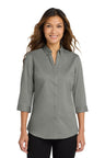 Port Authority ® Women's 3/4 - Sleeve SuperPro ™ Twill Shirt. L665 - Port Authority L665 Monument Grey XS Women's