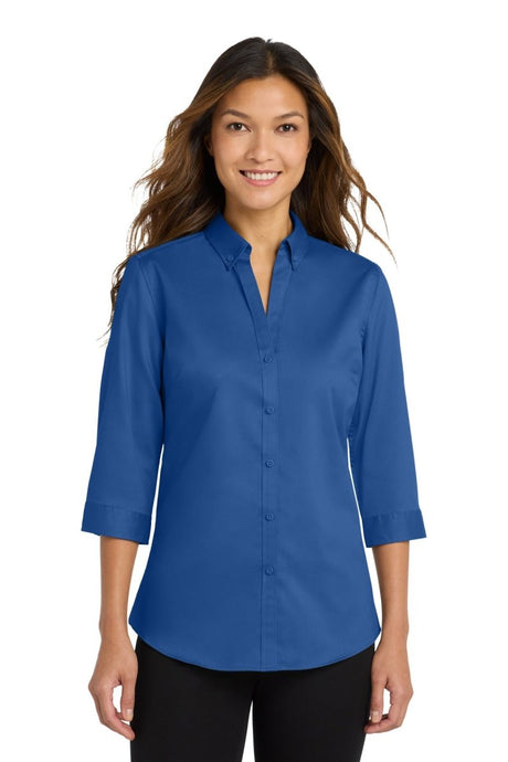 Port Authority ® Women's 3/4 - Sleeve SuperPro ™ Twill Shirt. L665 - Port Authority L665 True Blue XS Women's