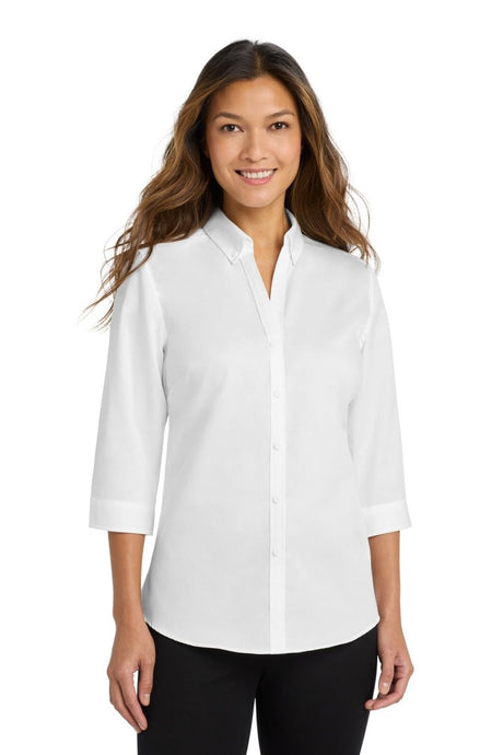 Port Authority ® Women's 3/4 - Sleeve SuperPro ™ Twill Shirt. L665 - Port Authority L665 White XS Women's