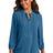 Port Authority ® Women's 3/4 - Sleeve Textured Crepe Tunic LW713 - Port Authority LW713 Aegean Blue XS Women's