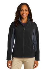 Port Authority ® Women's Core Colorblock Soft Shell Jacket. L318 - Port Authority L318 Black/ Battleship Grey XS Soft Shell Jackets