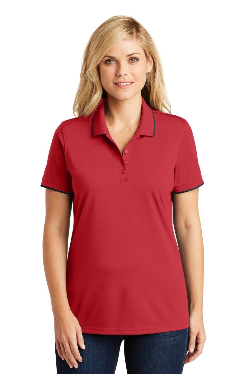 Port Authority ® Women's Dry Zone ® UV Micro - Mesh Tipped Polo. LK111 - Port Authority LK111 Rich Red/ Deep Black XS Polos/Knits