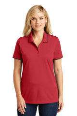 Port Authority ® Women's Dry Zone ® UV Micro - Mesh Tipped Polo. LK111 - Port Authority LK111 Rich Red/ Deep Black XS Polos/Knits
