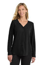 Port Authority ® Women's Long Sleeve Button - Front Blouse. LW700 - Port Authority LW700 Black XS Women's